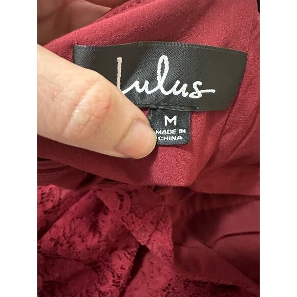 Lulus red lace open cross back party dress size m - Picture 4 of 12